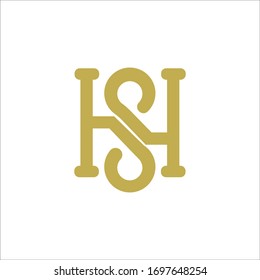 Initial letter hs logo or sh logo vector design template