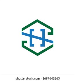 Initial letter hs logo or sh logo vector design template