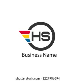 Initial Letter HS Logo Template Design