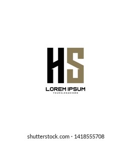 Initial letter HS minimalist art logo vector