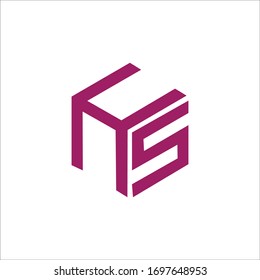 Initial letter hs or sh logo design template