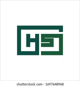 Initial letter hs or sh logo design template