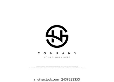 Initial Letter HS or SH Logo Design