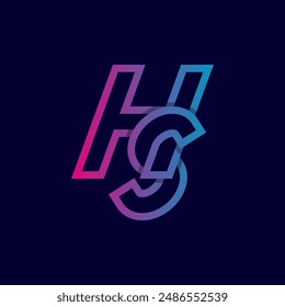 Initial Letter HS or SH  Logo, Monogram Logo letter H with S combination, design logo template, vector illustration