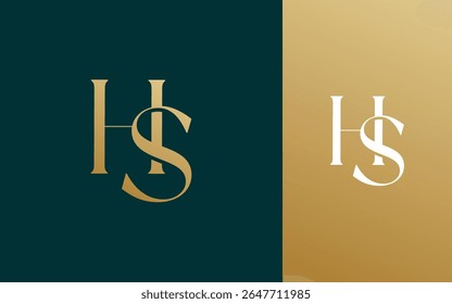 Letra inicial HS SH logotipo design vetor ilustração para casal, casamento e negócios