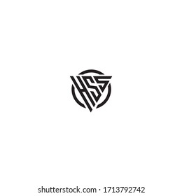 Initial Letter HSS triangle monogram cool modern logo