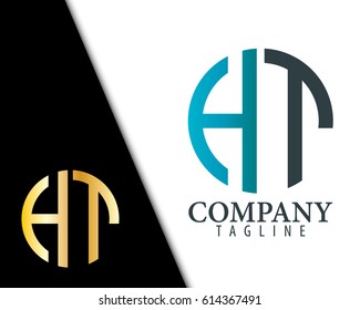 Initial Letter HT With Linked Circle Logo