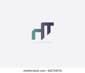 Initial Letter HT logo design