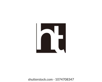 Initial letter ht lowercase logo black and white
