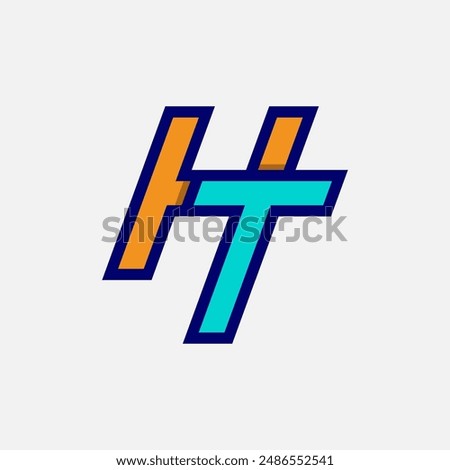 Initial Letter HT or TH Logo, Monogram Logo letter H with T combination, design logo template element, vector illustration