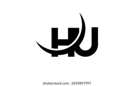 Initial Letter HU Logo Design. HU Logo Design. Creative And Modern HU logo.
