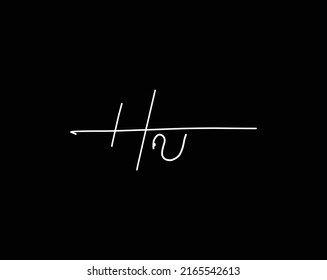 Logo für den Anfangsbuchstaben Hu - handgeschriebenes Signaturlogo