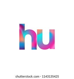 Initial Letter HU Logo Lowercase colorful design, Modern and Simple Logo Design.
