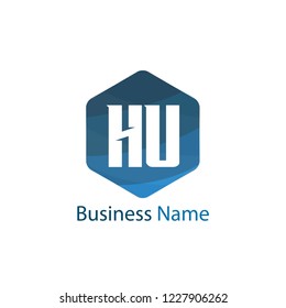 Initial Letter HU Logo Template Design