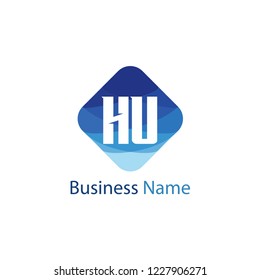 Initial Letter HU Logo Template Design