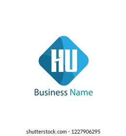 Initial Letter HU Logo Template Design