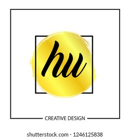 Initial Letter HU Logo Template Design