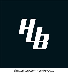 Initial letter HUB text logotype template with movement font illustration in flat design monogram symbol