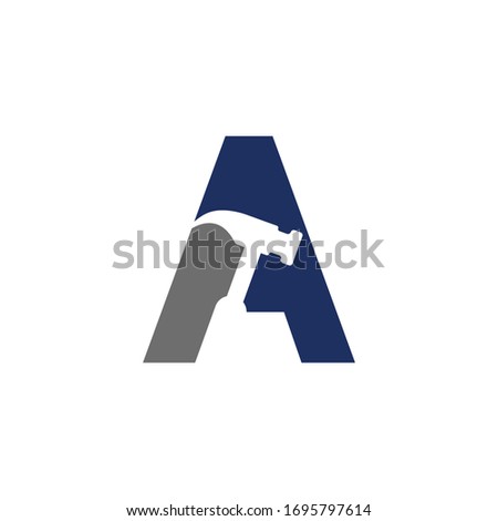 initial letter a hummer logo vector