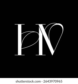 Letra inicial HV diseño de logotipo 