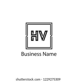 Initial Letter HV Logo Template Design