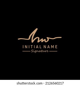 Initial letter HW calligraphy handwritten logo