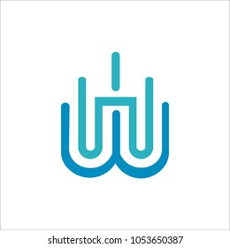 Initial Letter HW Design Logo