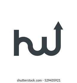 Initial Letter HW Grow Up Logo Black