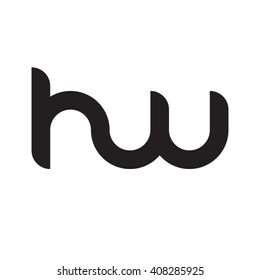 initial letter hw linked circle lowercase monogram logo black