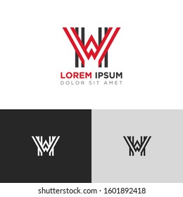 Initial Letter HW linked uppercase overlap modern logo design template. Suitable for business, consulting group company