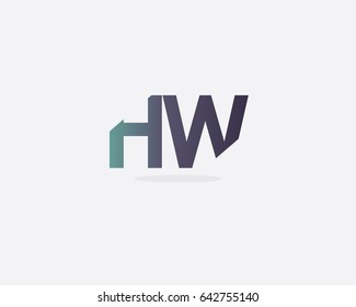 Initial Letter HW logo design