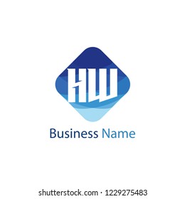 Initial Letter HW Logo Template Design