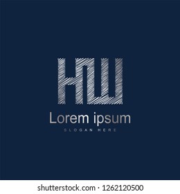Initial Letter HW Logo Template Vector Design