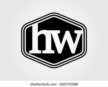 Initial letter hw lowercase logo minimalist black