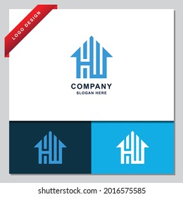 Anfangsbuchstaben HW. Immobilienlogo. ein einzigartiges, exklusives, elegantes, professionelles, sauberes, einfaches, modernes Logo. Es wird perfekt für Ihr Unternehmen