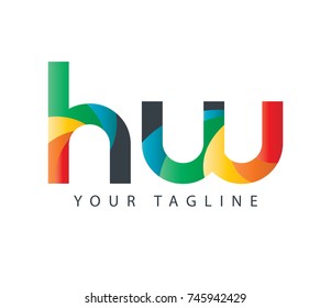 Initial Letter HW Rounded Design Logo