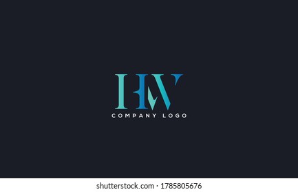Plantilla vectorial de diseño del logotipo de la letra inicial HW o WH. Resumen creativo Ilustración del vector de diseño del logotipo HW