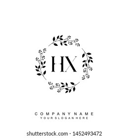 Initial letter HX beautiful handwriting logo vector template
