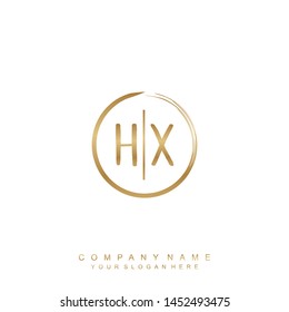 Initial letter HX beautiful handwriting logo vector template