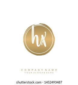 Initial letter HX beautiful handwriting logo vector template