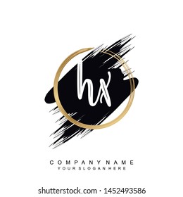 Initial letter HX beautiful handwriting logo vector template