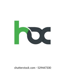 Initial Letter HX HOC Rounded Lowercase Logo Green Black