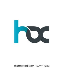 Initial Letter HX HOC Rounded Lowercase Logo Blue Black