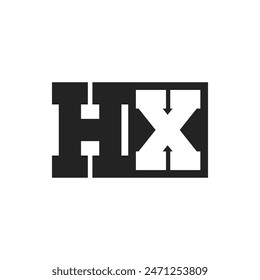Letra inicial HX Plantilla de diseño de logotipo. Logotipo HX