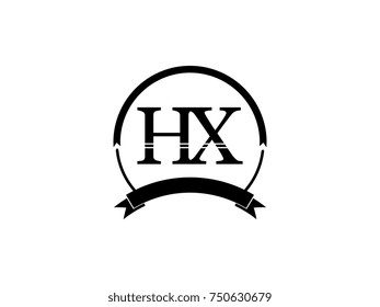 initial letter HX logo monogram retro black