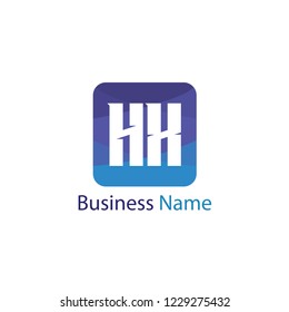Initial Letter HX Logo Template Design