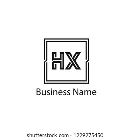 Initial Letter HX Logo Template Design