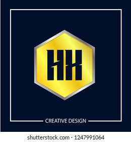 Initial Letter HX Logo Template Design