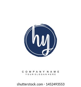Initial letter HY beautiful handwriting logo vector template