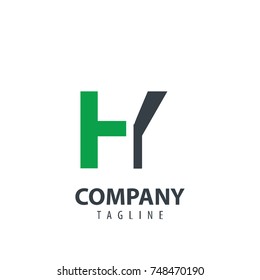 Initial Letter HY Design Logo